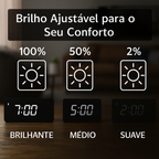 Relógio Despertador Digital LED de Mesa –hora , data, temperatura.