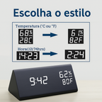 Relógio Despertador Digital LED de Mesa –hora , data, temperatura.