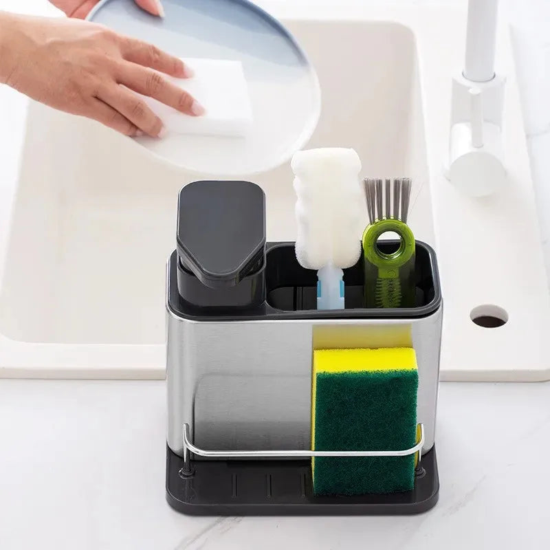 Dispenser de Sabonete Inox para Pia | Organização e Praticidade na Cozinha