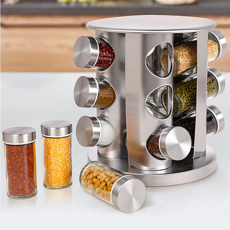 Porta Temperos SpiceFlow Pro™ – Organização Instantânea